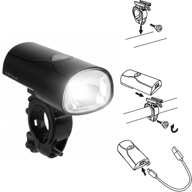Dunlop Usb-C Led Front Bike Lamp Certified 2 Modes kiegészítő GSP-332345