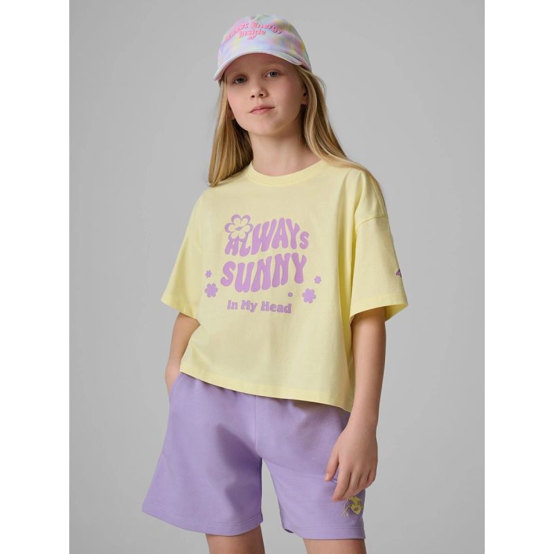 4F Loose T-shirt with a girl's print 158/164 ruházat 4FJRSS26TTSHF3908-72S
