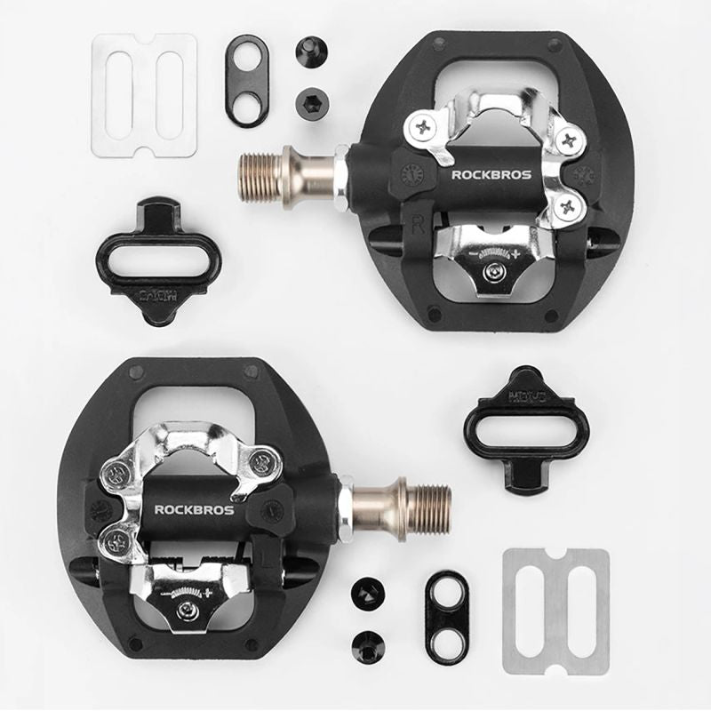 Rockbros M108 Nylon Half-Lock Double-Sided Bicycle Pedals - Black