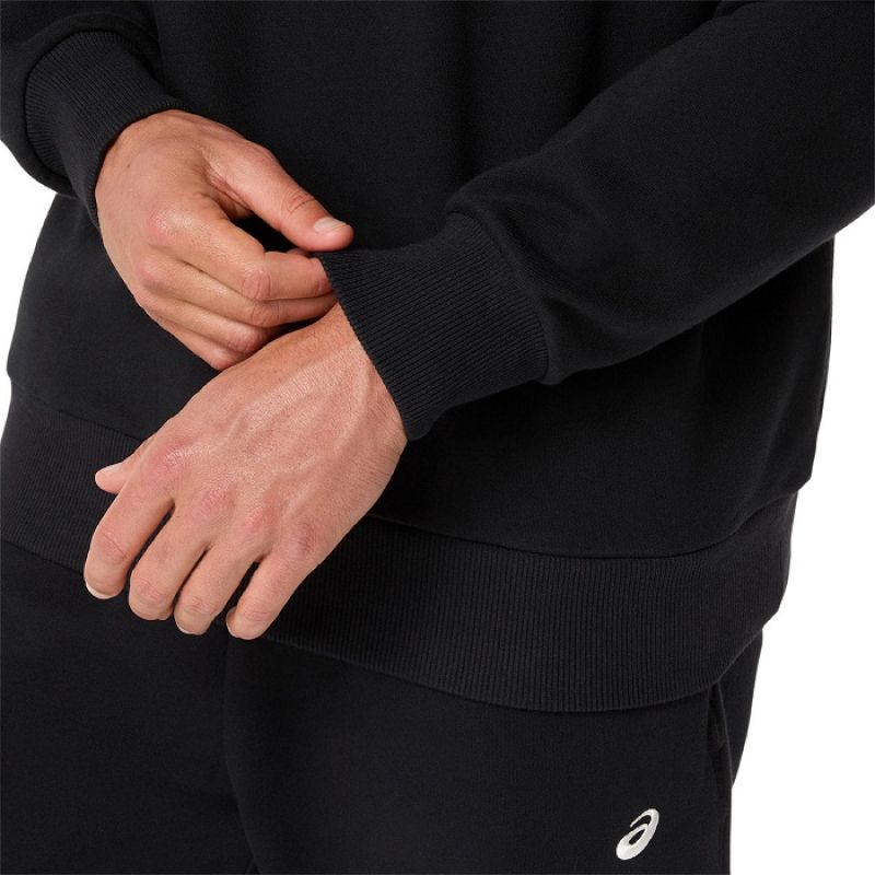 Asics Fleece Relaxed Crew-Neck Top fekete pulóver 2031F335001