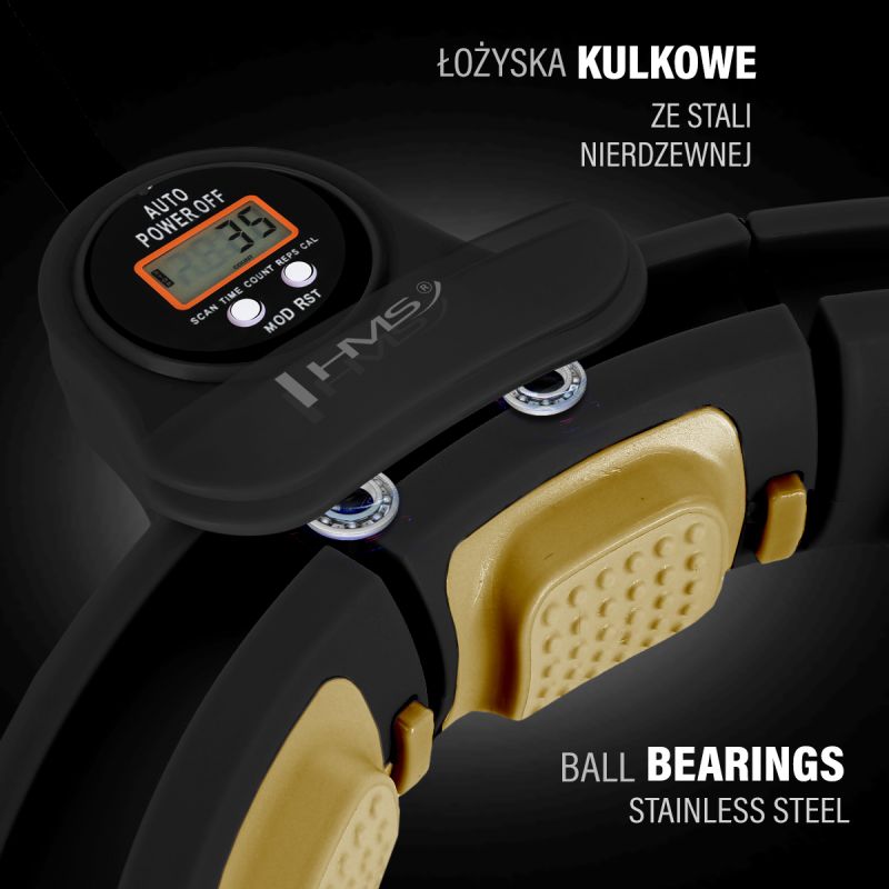 HMS Hhm13 New Hula Hop Black/Gold With Magnets And Weight + Counter arany jibbitz 17-44-574