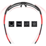 Rockbros 10182 polarizing cycling glasses - red czerwony glasses, training equipment