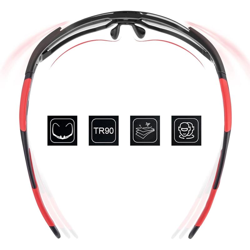 Rockbros 10182 polarizing cycling glasses - red czerwony glasses, training equipment
