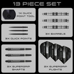 Harrows SUPERGRIP QP TORPEDO 90% steeltip darts dart felszerelés