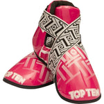 TOP TEN OSTT-PU "SUPERLIGHT PRISM" Foot Protectors (WAKO APPROVED) czerwony+m protectors and knee pads
