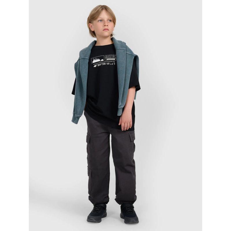 Boy's oversize T-shirt with print 4F 4FJRAW25TTSHM3065-20S