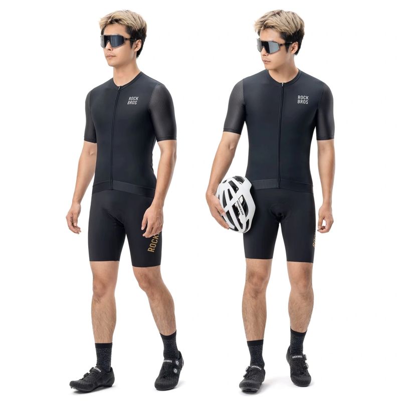 Rockbros 15200025 Short Sleeve Cycling Jersey Size XXL - Black czarny \ xxl póló