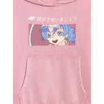 Girls' sweatshirt with hood, open, 4F 4FJRAW25TSWSF2294-54S kapucnis pulóver