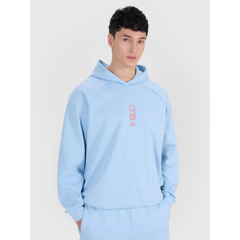 4f Men's sweatshirt with hood, open, 4FRSS25TSWSM2111-34S General