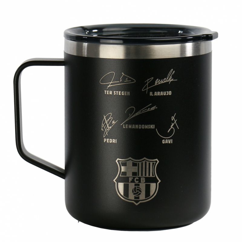FC Barcelona thermal mug with autographs 400 ml czarny bögre