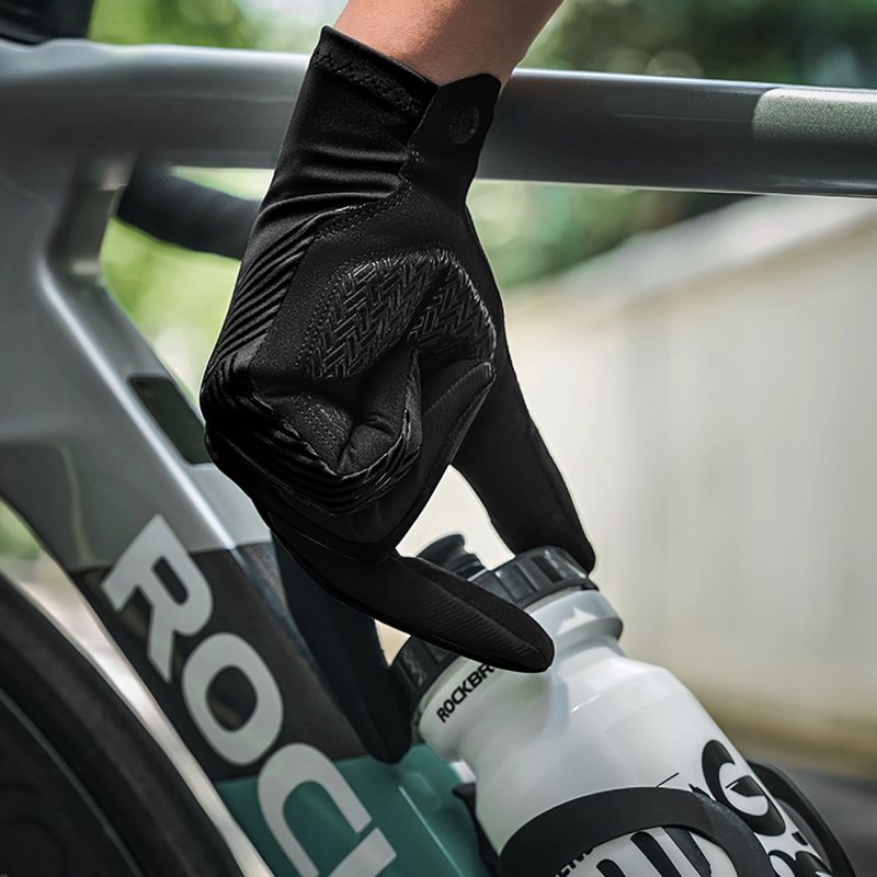 Rockbros cycling gloves spring/summer/autumn, full, size: XL - black czarny \ xl kesztyű