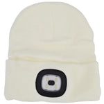 head Beanie With 4-Led Headlamp, 120 Lm, 3 Modes, For Outdoor Activities fehér kötött sapka GSP-1088228