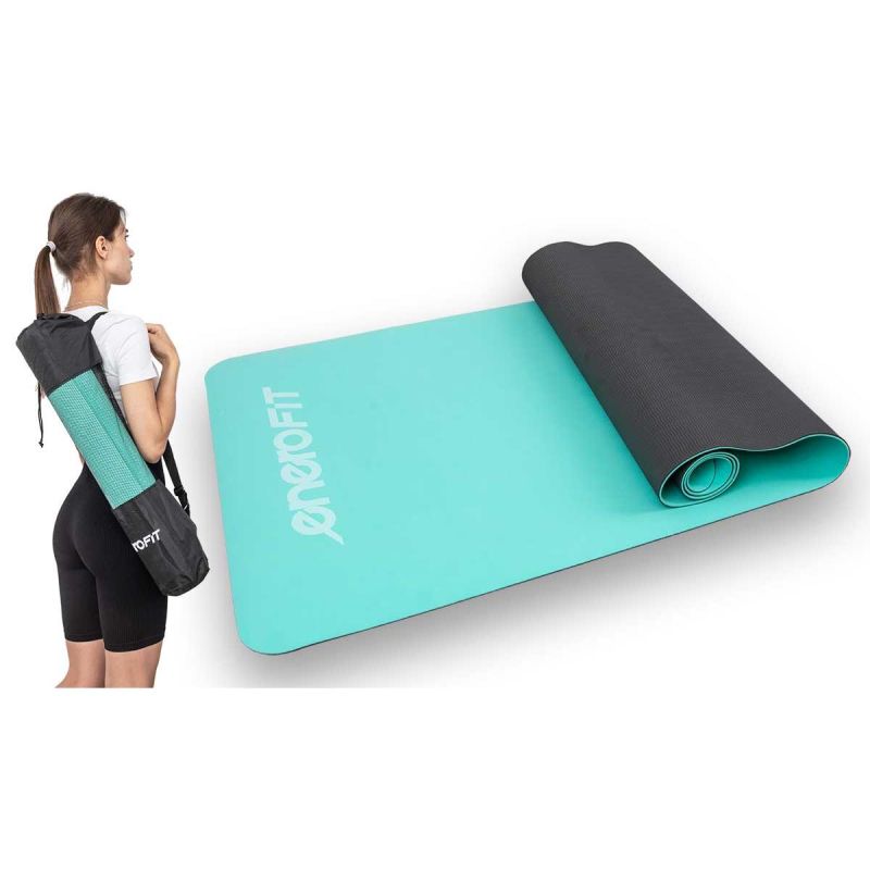 Enero Yoga And Fitness Mat Tpe Anti-Slip Mint-Gray Fit szürke mats, training equipment