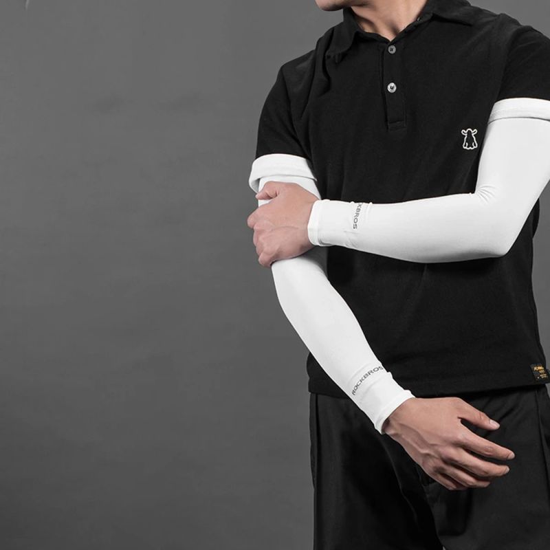 Rockbros cycling sleeves - white (2 pcs.)