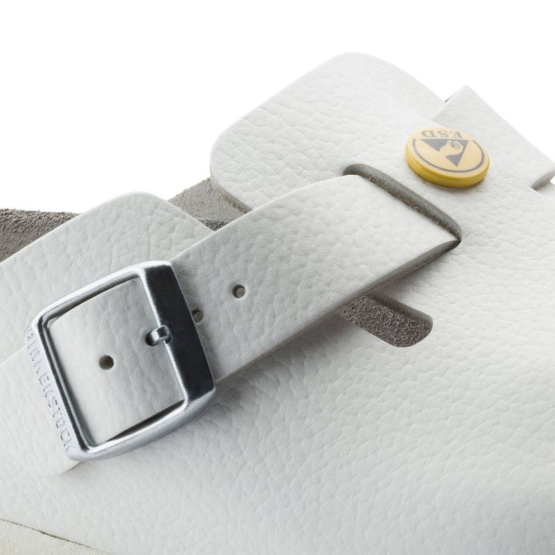 Birkenstock Women's Boston ESD White clogs natural leather medical narrow slippers (0061378) cipő