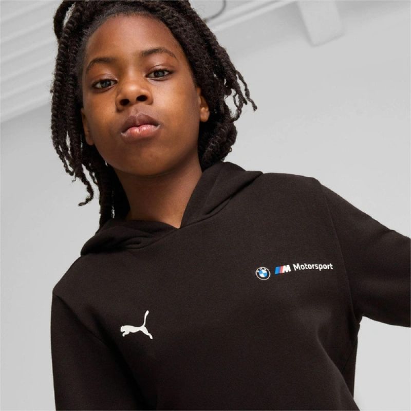 Puma BMW MMS Kids Kangaroo Hoodie fekete kapucnis pulóver