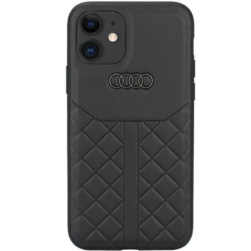 Audi Genuine Leather iPhone 12/12 Pro 6.1" /black hardcase AU-TPUPCIP12P-Q8/D1-BK fekete utcai cipő