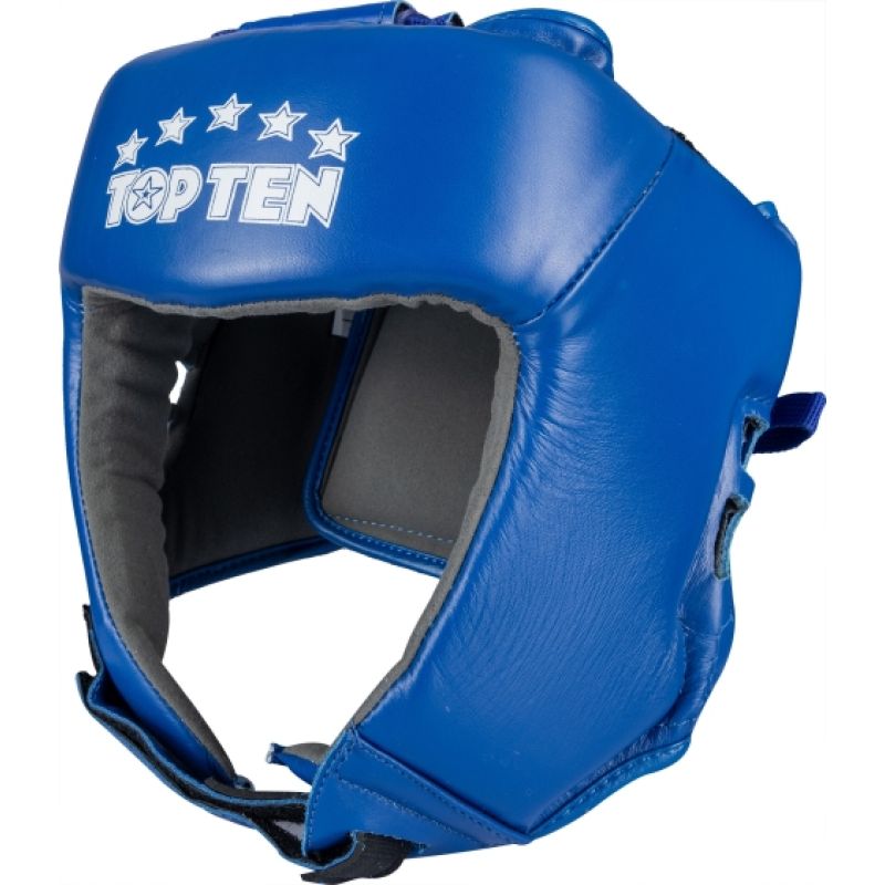 TOP TEN KTT-COMPETITION tournament boxing helmet (WORLD BOXING APPROVED) czerwony+l helmets, martial arts equipment