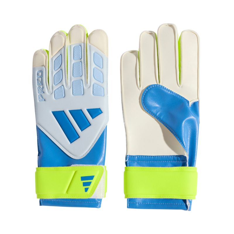 adidas Predator Training Kids' Goalkeeper Gloves White, Yellow, and Blue KA7793 kék kapuskesztyű