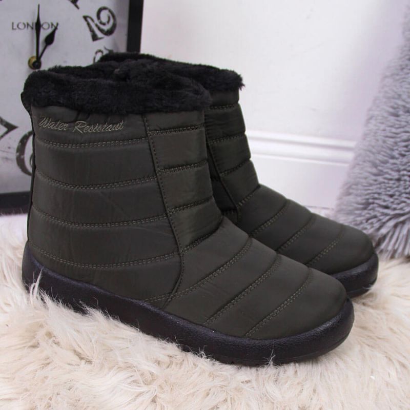 Inny Waterproof snow boots with zipper NEWS W EVE181D khaki Túracipő