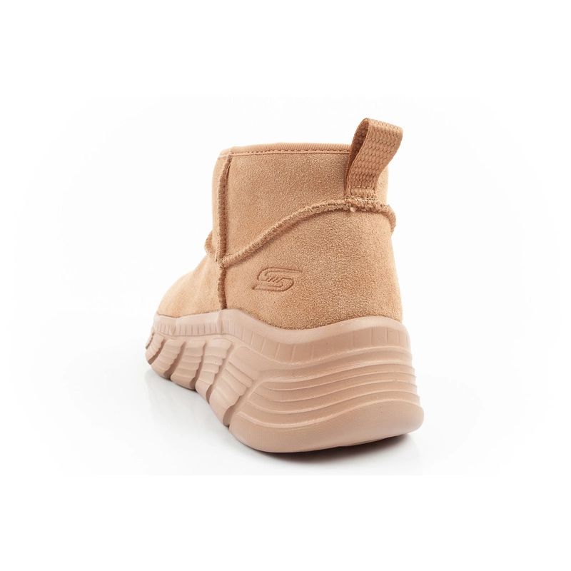 Skechers women's winter boots, insulated leather ankle boots, brown Cipő