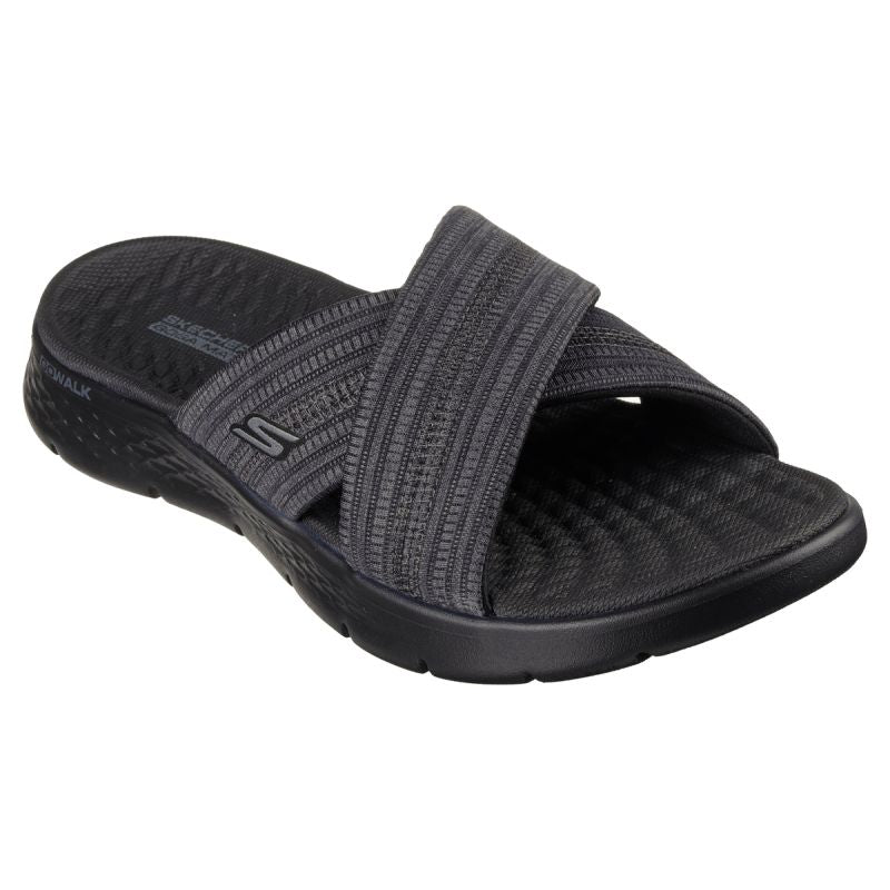 Skechers Women's Flip-Flops GO WALK FLEX SANDAL IMPRESSED 141420 BKGY
