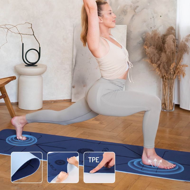HMS YM10 Dark Blue TPE yoga mat kék jóga matrac 17-44-220
