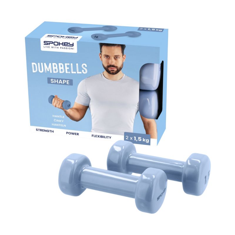 Spokey Shape vinyl dumbbells 2x1.5 kg 941964 Edzőfelszerelés
