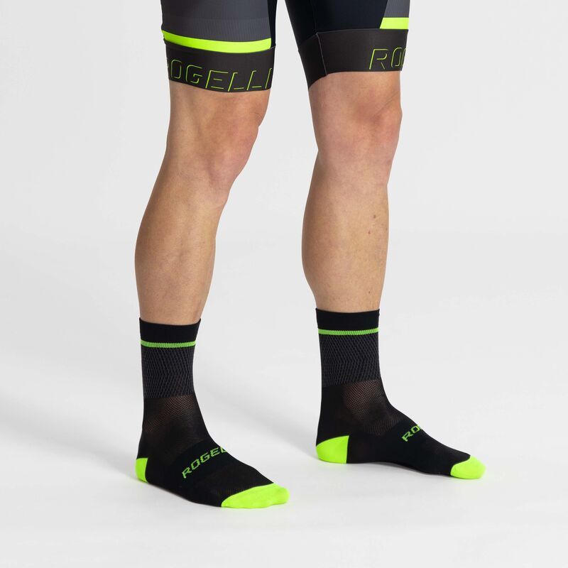 Rogelli HERO II socks black-fluorescent fekete zokni