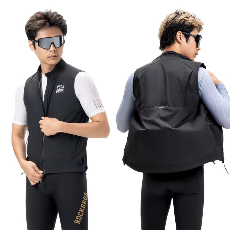 Rockbros Spring/Autumn Windproof Vest Size XL - Black czarny \ xl vests