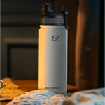 Rockbros 35210029006 thermal bicycle bottle for drinks 650 ml - white biały \ 650 ml water bottles, training equipment, tourist equipment