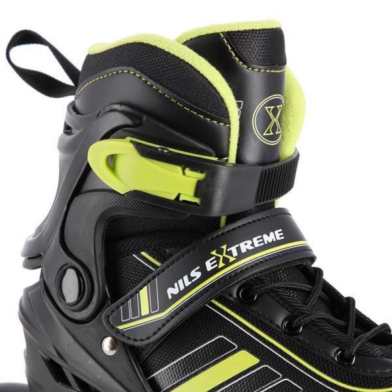 Nils Extreme Nh18191 2in1 Roller Skates Black-Lime Size M (34-38) With Replaceable Hockey Blade