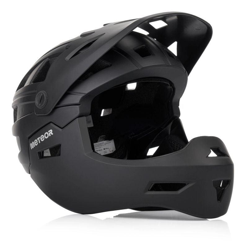 Meteor Hydra S full-face bicycle helmet 51-55 cm black fekete sisak 17894
