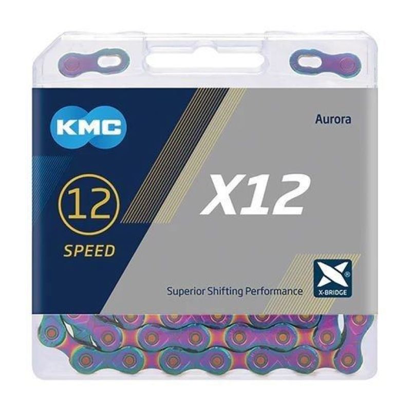 KMC Chain X12 126 Links Aurora Blue Box