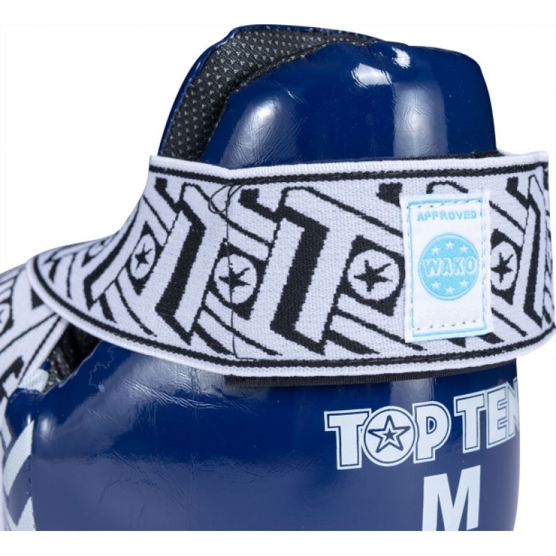 TOP TEN OSTT-PU "SUPERLIGHT PRISM" Foot Protectors (WAKO APPROVED) czerwony+m protectors and knee pads
