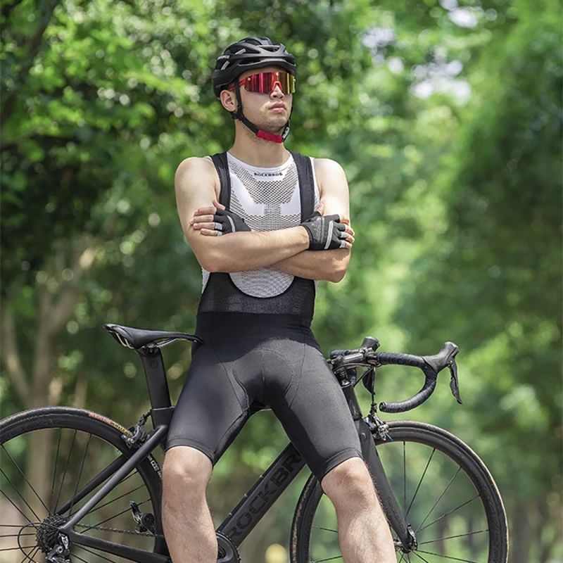 Rockbros bib with insert - black fekete short