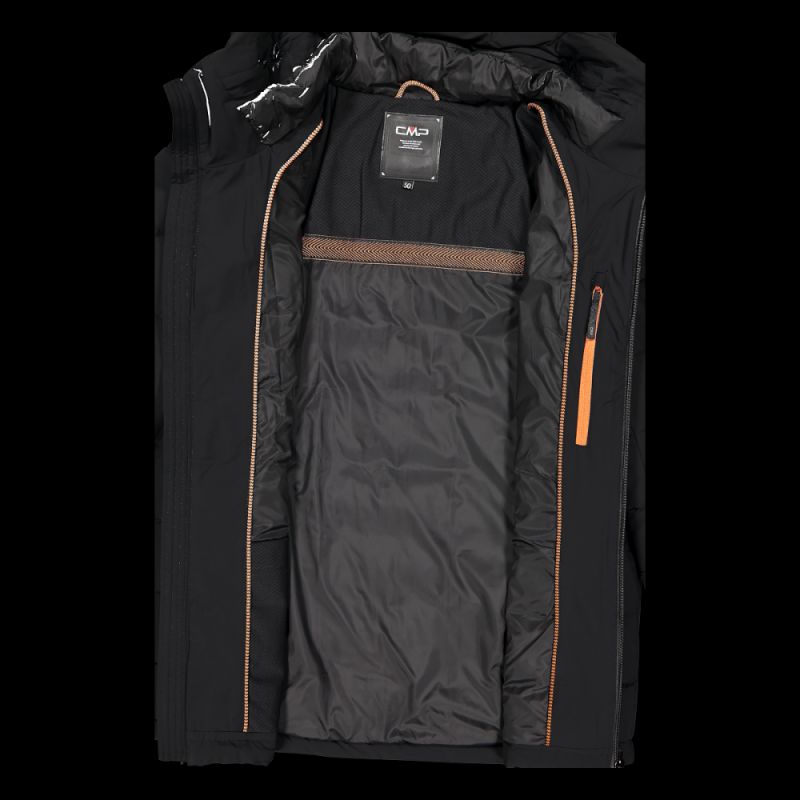 CMP men's winter sports with hood, insulated, black ( ) fekete dzseki