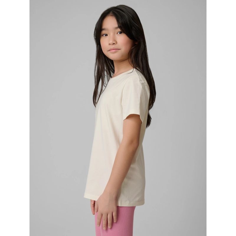 Regular plain girls' T-shirt 4F 4FJRSS26TTSHF3554-12S shirts