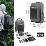 Rockbros H51 Cycling Backpack with Solar Panel - Black fekete hátizsák