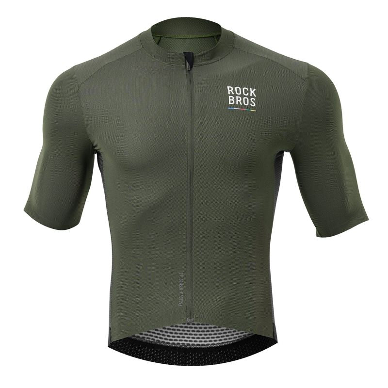 Rockbros 15220004003 ROAD TO SKY men's cycling jersey short sleeve - green zöld póló