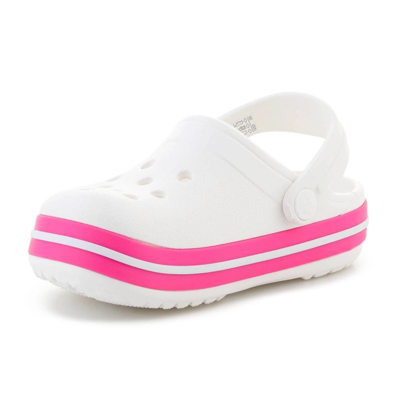 Crocs Crocband Kids Clog T White/Pink Crush 207005-6wu