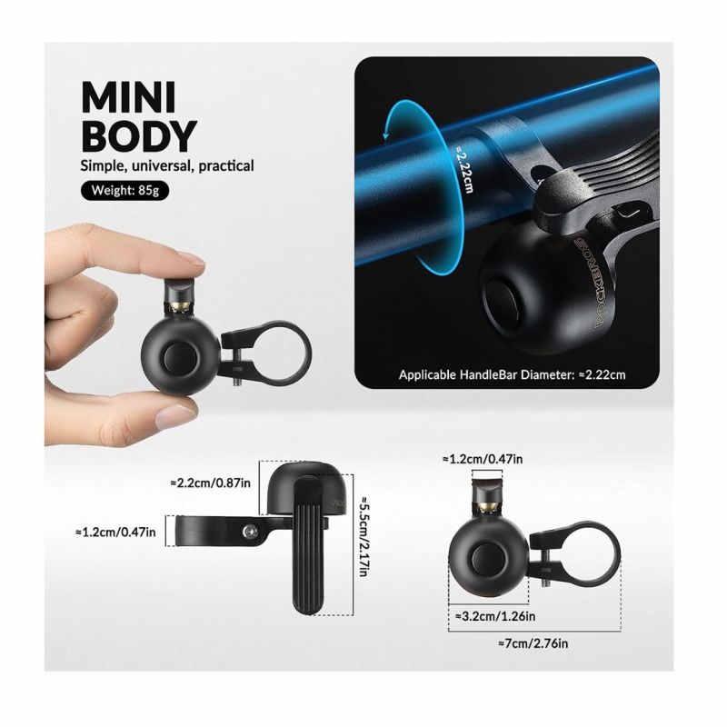 Rockbros aluminum bell right assembly black