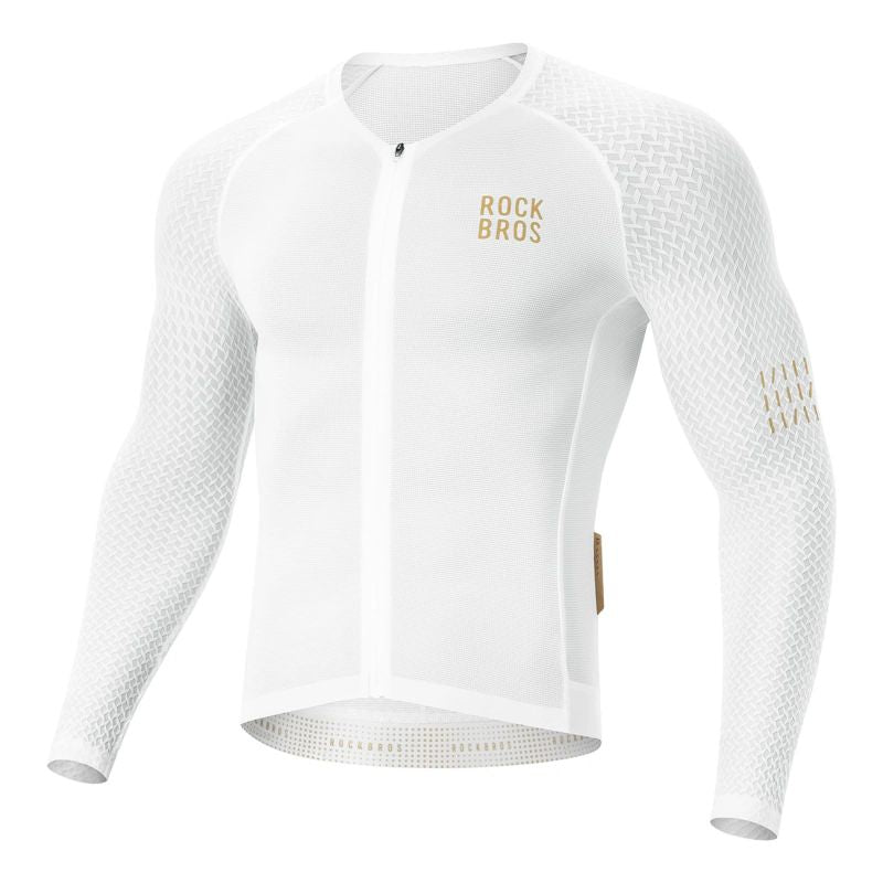 Rockbros Diamond Long Sleeve Cycling Jersey Size M - White biały \ m póló