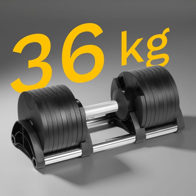 Rebel Active Adjustable Cast Iron Dumbbell Automatic 36kg, 2kg Stroke edzőfelszerelés RBA-2332-36