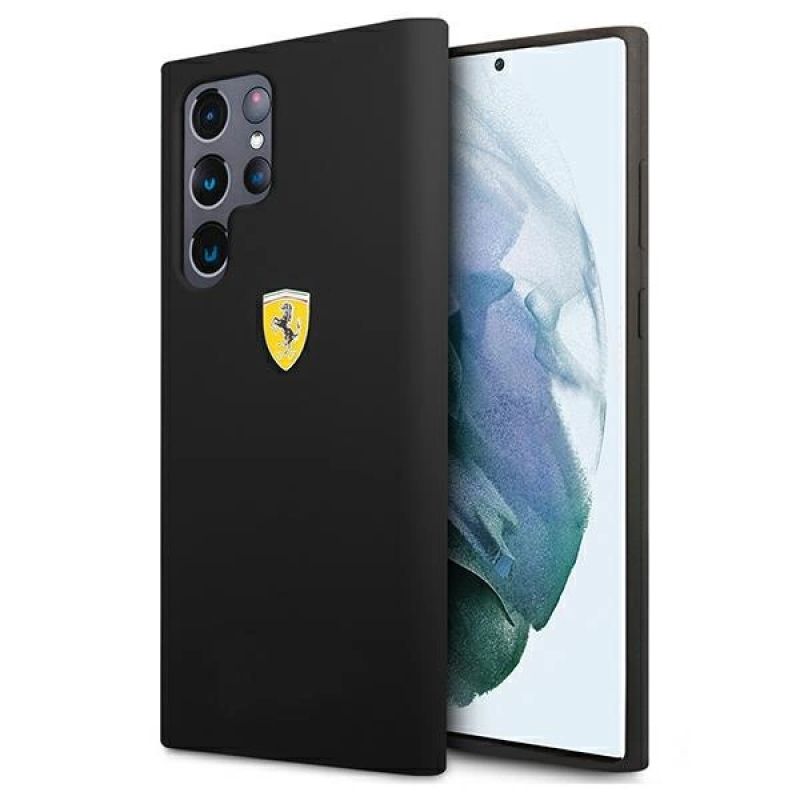 Ferrari FESSIHCS22LBK S22 Ultra S908 /black hardcase On Track Silicone fekete táska