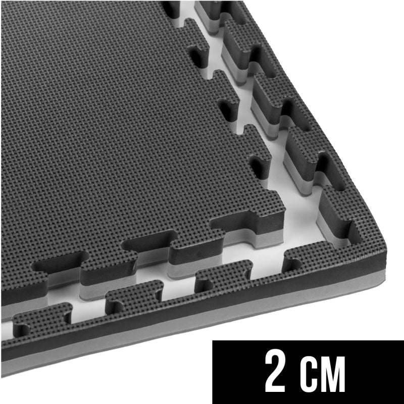 DBX Bushido Exercise Mat with Safety Certificate - Puzzle 1x1m - Black - Gray szürke mats, puzzle, training equipment
