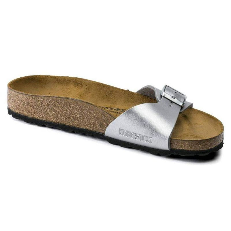 Birkenstock Madrid Birko-Flor Silver Women's Slides Regular Wide (0040411) cipő