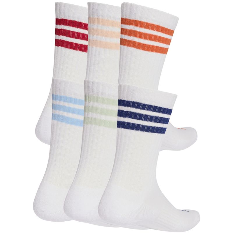 Adidas 3-Stripes Essentials Cushioned Crew 6 Pack Socks White KE5493