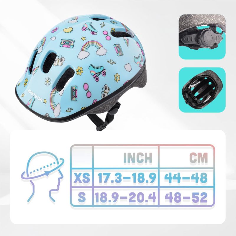 Meteor KS06 Rainbow Jr Bike Helmet size S 48-52 cm uniw helmets