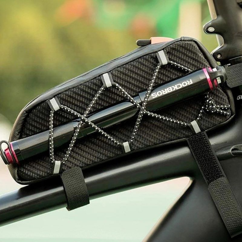 Rockbros 039BK 1 l bike frame with braided design – fekete táska Rockbros-039BK